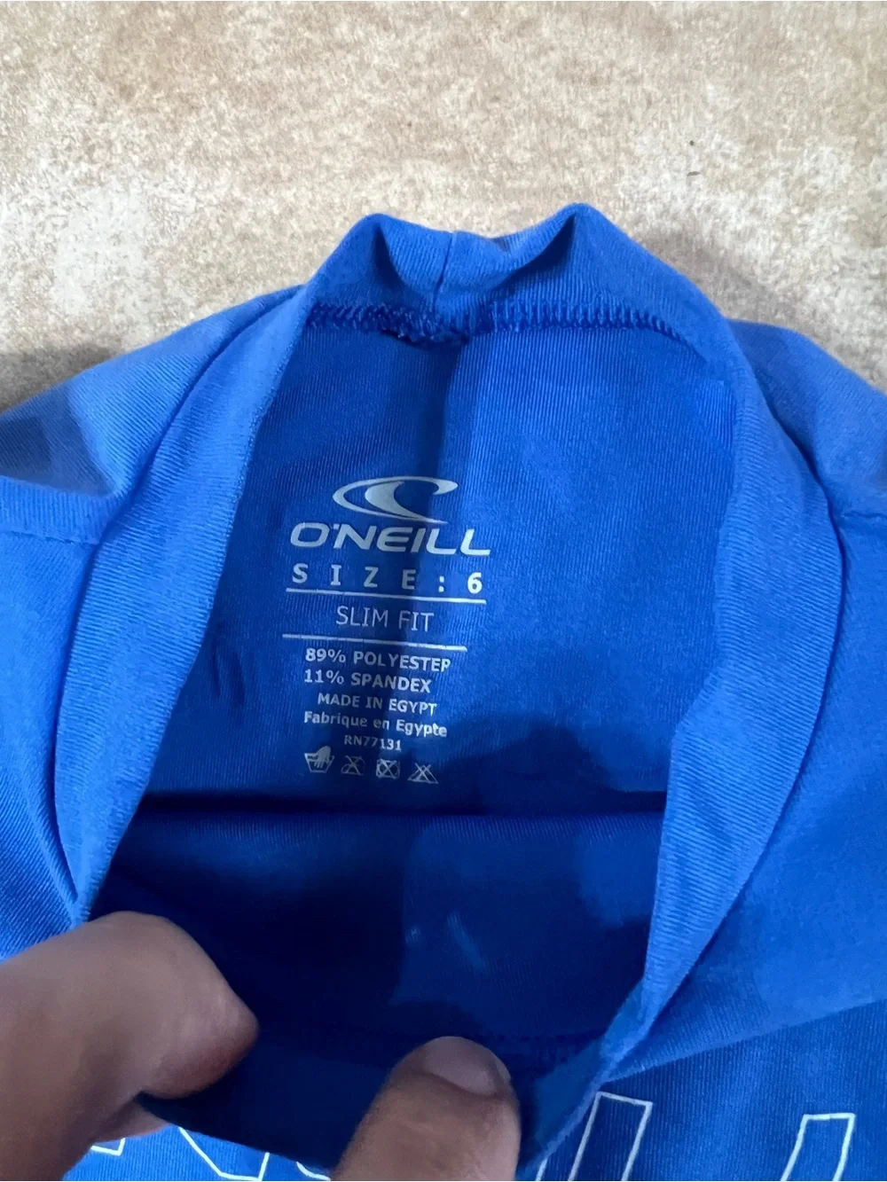 Boys size 6 Blue Long Sleeve Rash Guard with Shark Swim Trunks SPF 50